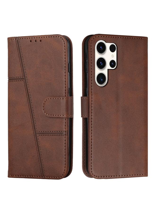 The Bros ForSamsung Galaxy S24 Ultra Stitching Calf Texture Buckle Leather Phone Case