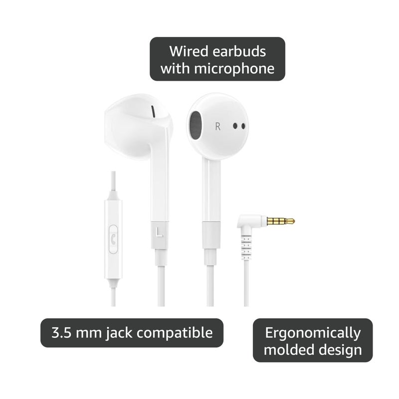 LUDOS FEROX Wired Earbuds in-Ear Headphones, 5 Year Warranty, Earphones with Microphone, Noise Isolation Corded for 3.5mm Jack Ear Buds for iPhone, Samsung, Computer, Laptop, Kids, School Students - Image 4