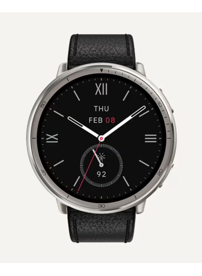 FIPKA Active 2 Premium Smart Watch 44mm – AMOLED Display, 10-Day Battery, GPS, 160+ Sports Modes, Heart Rate & Sleep Tracker, Waterproof – 2 Straps (Leather + Silicone) - Image 1
