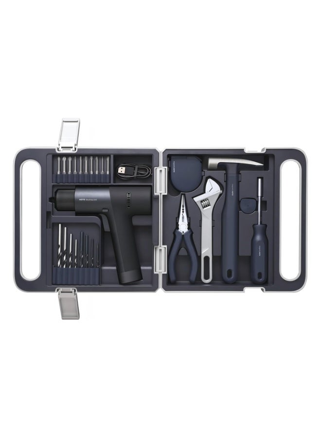 HOTO 12V Brushless Drill Tool Set, Cordless Drill with 30Nm Torque, LED Display, USB-C Rechargeable, Complete Home DIY Toolkit with Accessories - Image 2