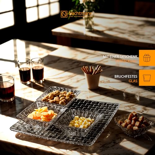 Nachtmann Crystal Bossa Nova Square Plate Set (Clear) -Set of 5 (Imported from Germany) - Image 4