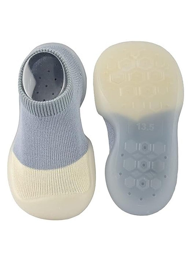 WEIRVI Kid's Multicolor Cotton and Silicon Rubber base Shoes Cum Socks, Antislip Soft Sole Children's Shoes, Breathable Socks Shoes (Plain) - Image 1