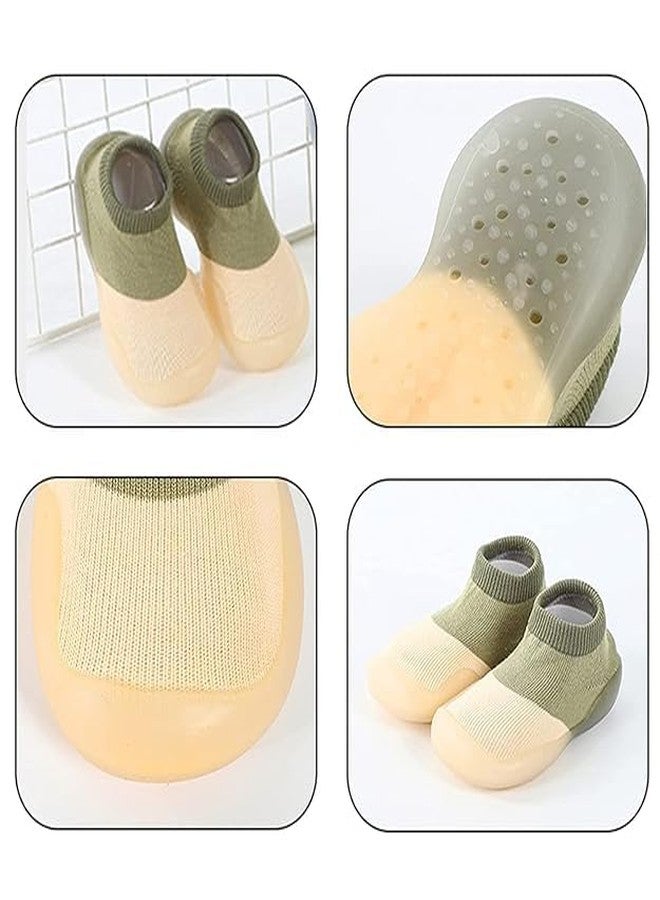 WEIRVI Kid's Multicolor Cotton and Silicon Rubber base Shoes Cum Socks, Antislip Soft Sole Children's Shoes, Breathable Socks Shoes (Plain) - Image 3