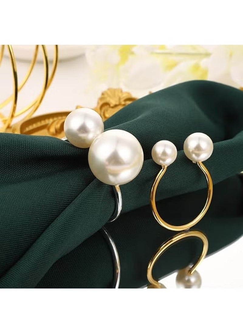 أخبار مجموعة من 12 حلقات منديل لإنشاء طاولة الطعام- حلقات منديل اللؤلؤ لحفل العطلات ، المطبخ المنزلي للمناسبة غير الرسمية أو الرسمية ، مائدة عشاء حفل الزفاف (لؤلؤة ، 12 ٪) - Image 5