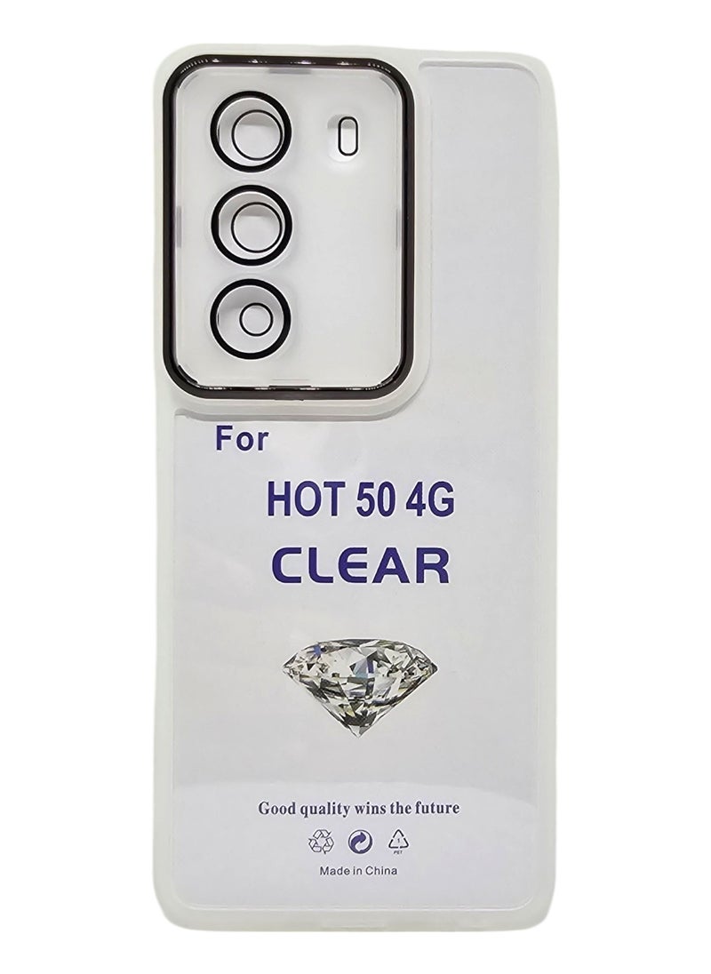 Generic Silicone Back Cover For Infinix Hot 50 4G - White  - Image 1