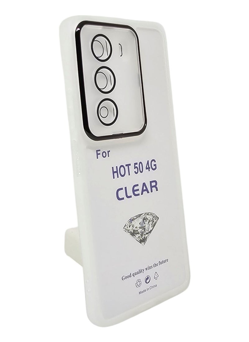 Generic Silicone Back Cover For Infinix Hot 50 4G - White  - Image 2