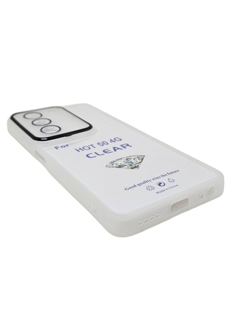 Generic Silicone Back Cover For Infinix Hot 50 4G - White  - Image 3