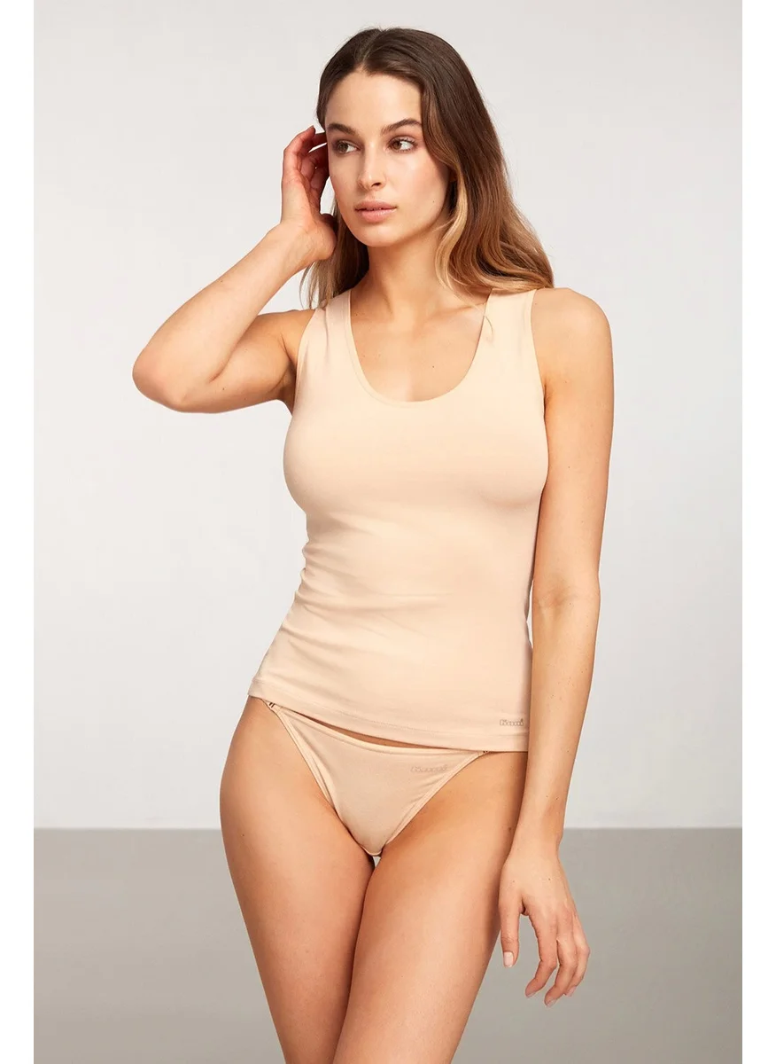 كوم Singlet Cotton Thick Strap Undershirt
