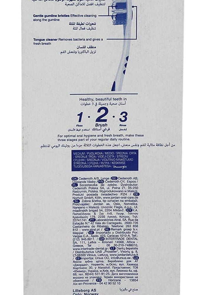 Jordan Total Clean Medium Toothbrushes Pack of 4 - Image 2