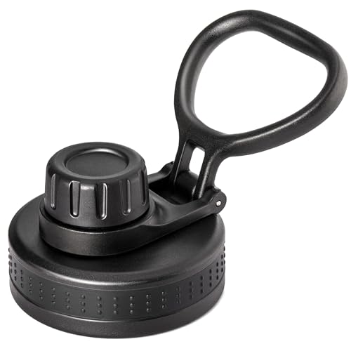 Prurex Spout Lid for Hydro Flask Wide Mouth Water Bottles, Replacement Lid for 12 16 18 22 32 40 64oz 2.28" Wide Mouth Sports Water Bottles Accessories (Black, 1 Pack) - Image 1