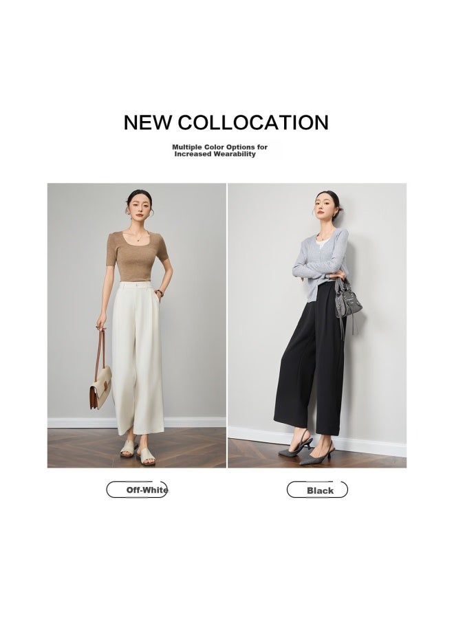 dme Demnaspring And Autumn Simple Style Loose Linen Four-sided Elastic Waist Hidden Meat Good Quality Nine-point Women's Casual Pants - Image 4