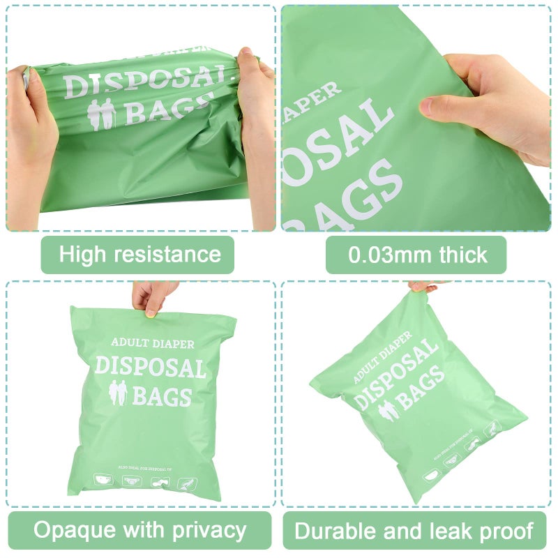 PerKoop 100 Pcs Extra Thick Large Adult Diaper Disposable Bags Odor Tight Sealing Disposal Bags Tear Resistance Sanitary for Feminine Products Prevents Leakage Incontinence Unscented Diaper Sacks - Image 4