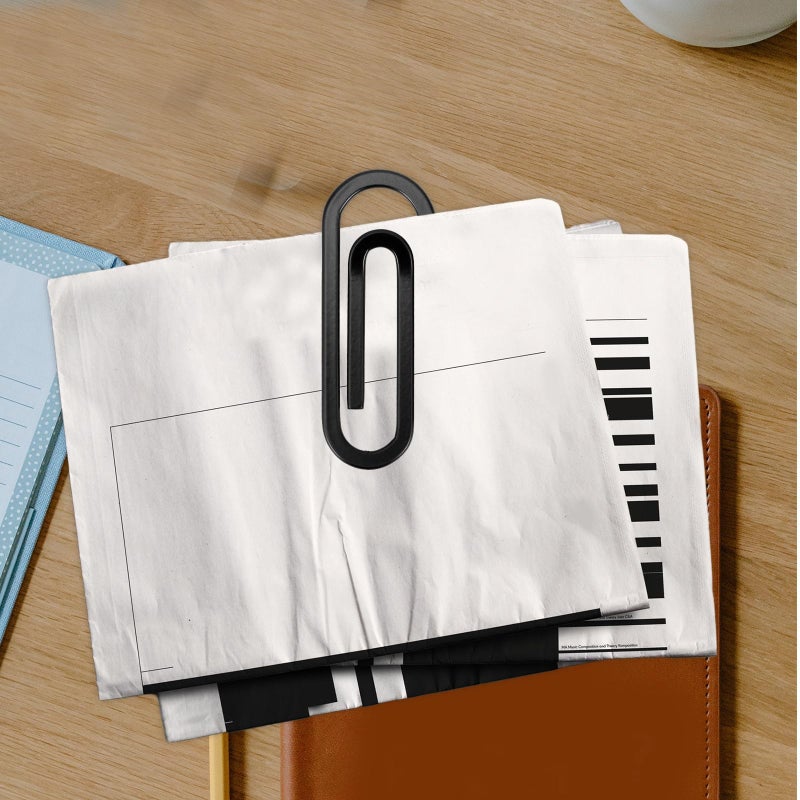 Black Metal Paper Clip Holder For Office Documents School Bookmarks And Money Clip - Image 5