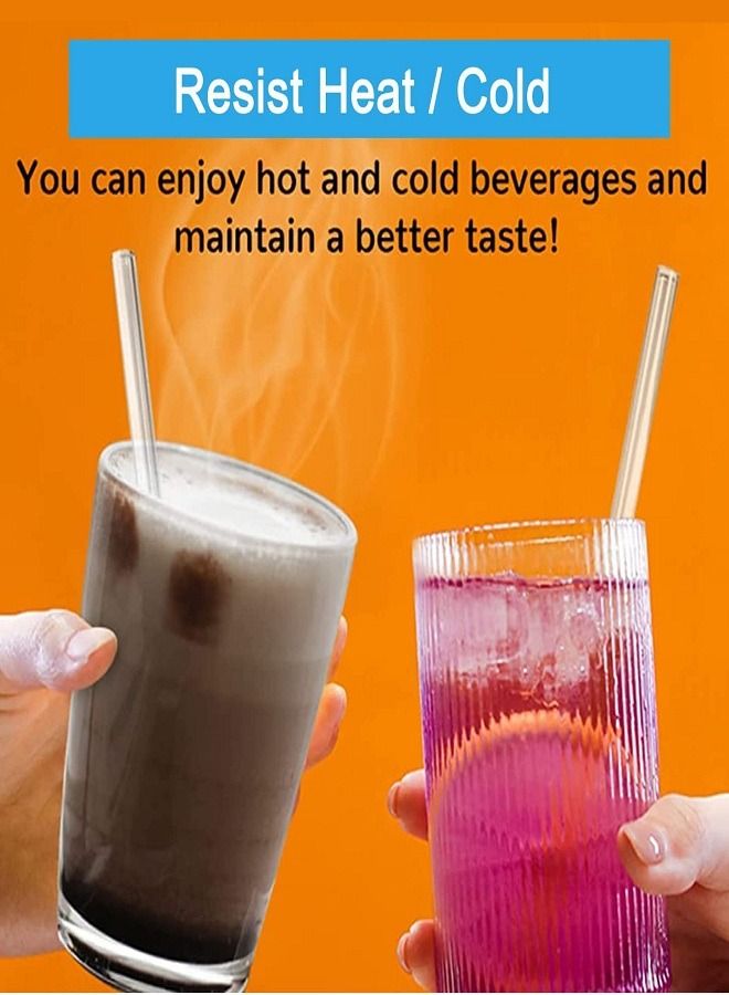 2 Pack Clear Glass Drinking Straw for Hot Tea Juice and Hot Coffee  - Image 5