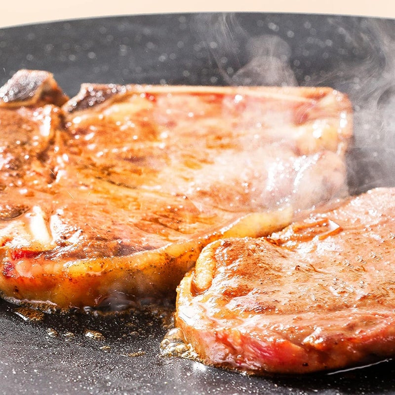 klarako Korean BBQ Grill Non Stick Circular Frying Pan Korean BBQ Plate Barbecue Grill Barbecue Plate for Home Outdoor Stove (Gas Type 30cm) - Image 2