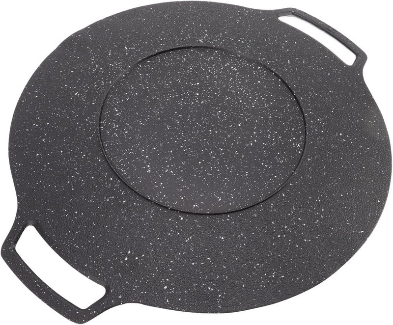klarako Korean BBQ Grill Non Stick Circular Frying Pan Korean BBQ Plate Barbecue Grill Barbecue Plate for Home Outdoor Stove (Gas Type 30cm) - Image 1