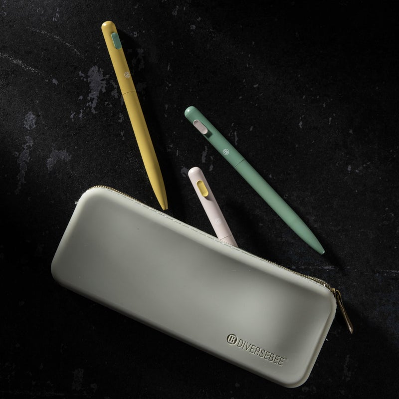 DIVERSEBEE Soft Silicone Pencil Case, Aesthetic Pencil Pouch with Zipper, Cute Pen Bag for School, Bible Journaling Supplies and Accessories, Pencil Organizer (Pistachio) - Image 3