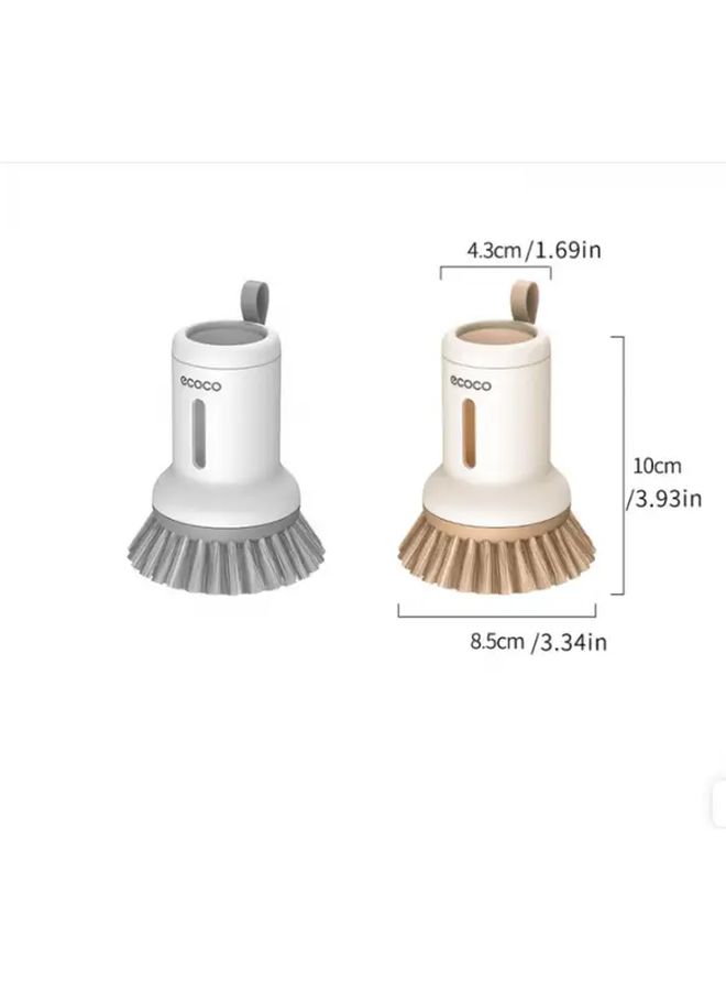 Long And Short Handle Extrudable Liquid Pot Brush 2 Piece Set Brown - Image 5
