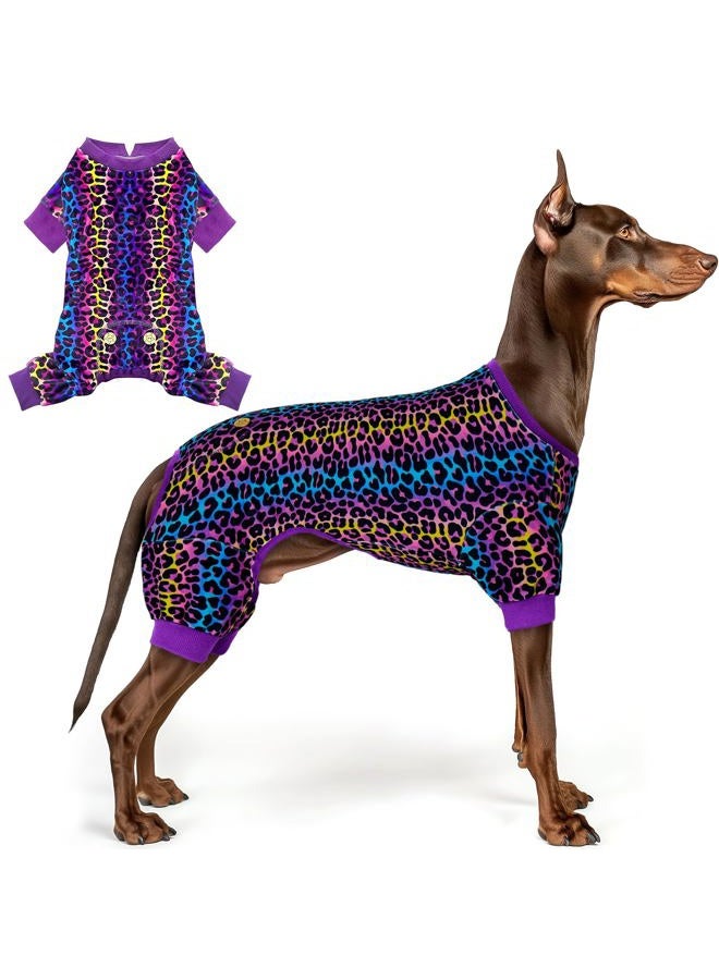 KYEESE Dog Pajamas Leopard Pet Costume Soft Surgery Recovery Suit Pajamas Large Sized Dog Pet Body Suits After Surgery Onesie Coat Cat Clothes - Image 1
