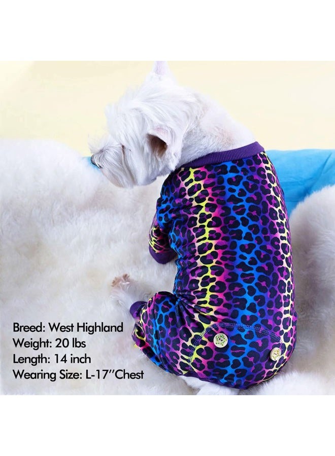 KYEESE Dog Pajamas Leopard Pet Costume Soft Surgery Recovery Suit Pajamas Large Sized Dog Pet Body Suits After Surgery Onesie Coat Cat Clothes - Image 3