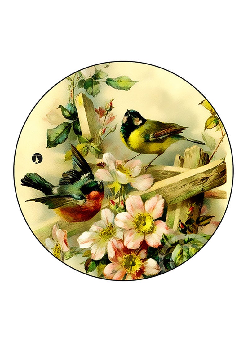 Birds Printed Mouse Pad Round  Multicolour