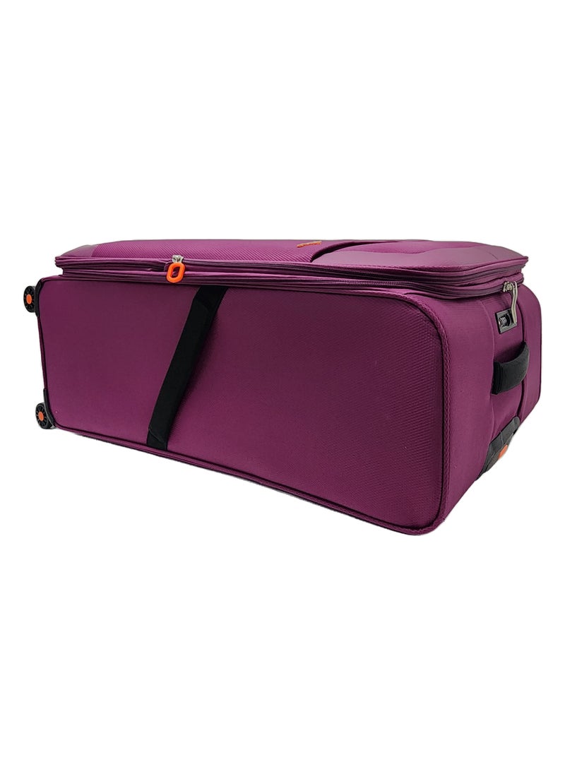 Track Soft Shell Trolley Luggage Set 3 Expandable Lightweight Suitcases With 4 Wheels  - Image 5