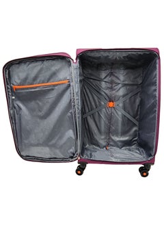 Track Soft Shell Trolley Luggage Set 3 Expandable Lightweight Suitcases With 4 Wheels  - Image 4