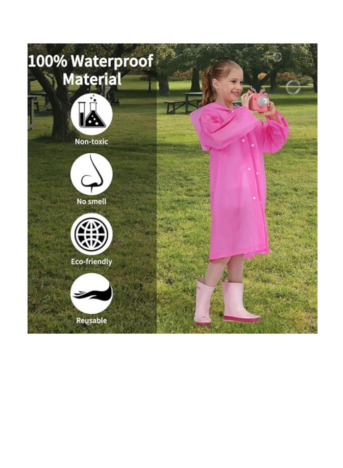 إسكدنيا معطف مطر مقاوم للماء للاطفال، بونشو محمول من مادة ايفا للبنات والاولاد الصغار، معطف مطر قابل لاعادة الاستخدام للاطفال للتسلق وركوب