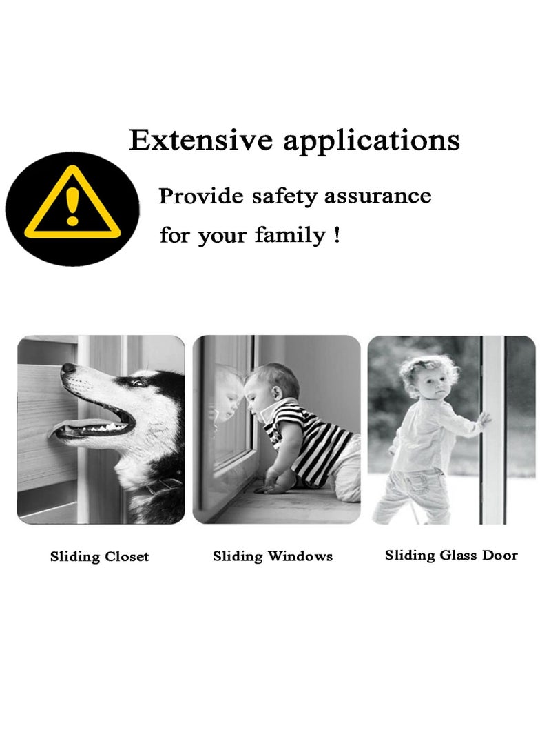 Excefore Sliding Door Child Lock, 4 Pack Sliding Glass Door Child Safety Lock, Window Child Safety Locks, Sliding Door Lock for Child Safety - Image 2