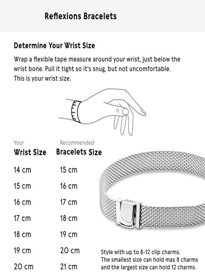 QeenseKc سوار شبكي من QeenseKc Reflexions لخرزة باندورا بمشبك، مقاس نسائي 6.7 بوصة - Image 5