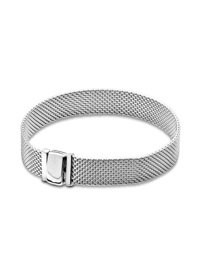 QeenseKc سوار شبكي من QeenseKc Reflexions لخرزة باندورا بمشبك، مقاس نسائي 6.7 بوصة - Image 1