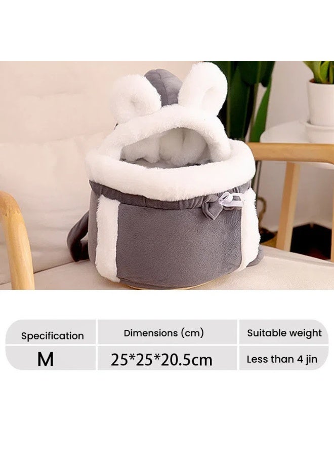 general Warm Pet Carrier Bag Small Cat Dogs Backpack Winter Plush Pets Cage for Outdoor Travel Pet Hanging Chest Bags, Medium - Image 1