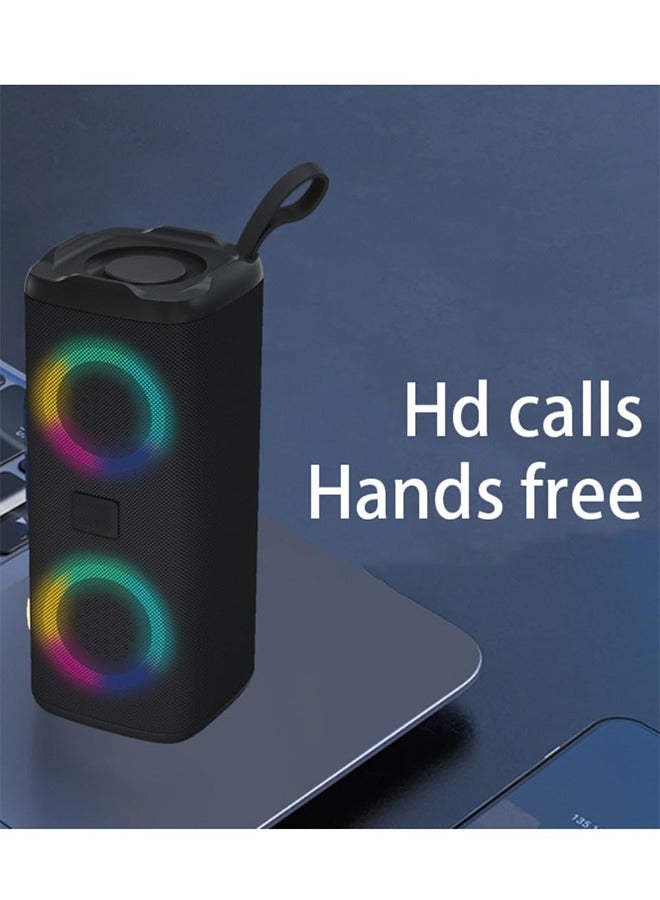 مكبر صوت بلوتوث لاسلكي، مكبر صوت محمول مع إضاءة RGB، مضخم صوت عالي الطاقة، مقاوم للماء، جودة صوت Hifi (أسود) - Image 4