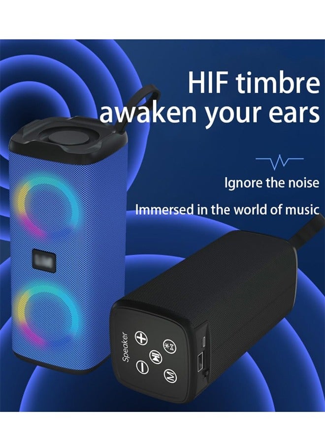 مكبر صوت بلوتوث لاسلكي، مكبر صوت محمول مع إضاءة RGB، مضخم صوت عالي الطاقة، مقاوم للماء، جودة صوت Hifi (أسود) - Image 5