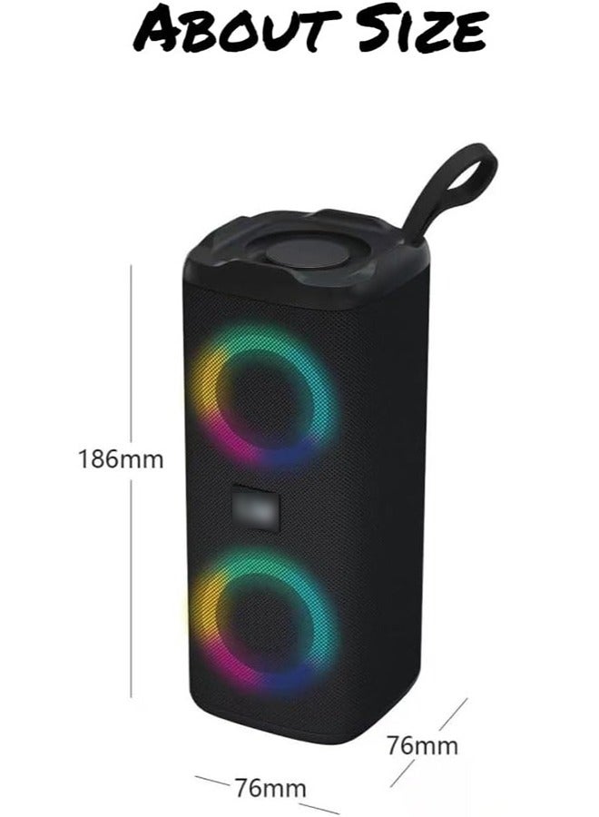 مكبر صوت بلوتوث لاسلكي، مكبر صوت محمول مع إضاءة RGB، مضخم صوت عالي الطاقة، مقاوم للماء، جودة صوت Hifi (أسود) - Image 2
