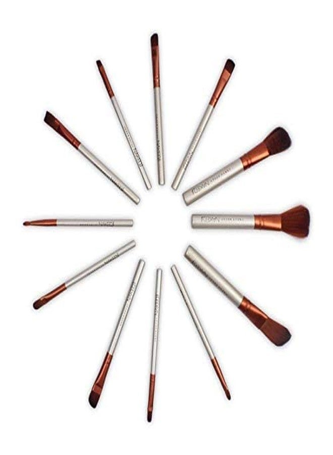 SUNISA Brown Soft Makeup Brushes Set of 12 with Aluminium Storage Box - (Pack of 13) - Image 5