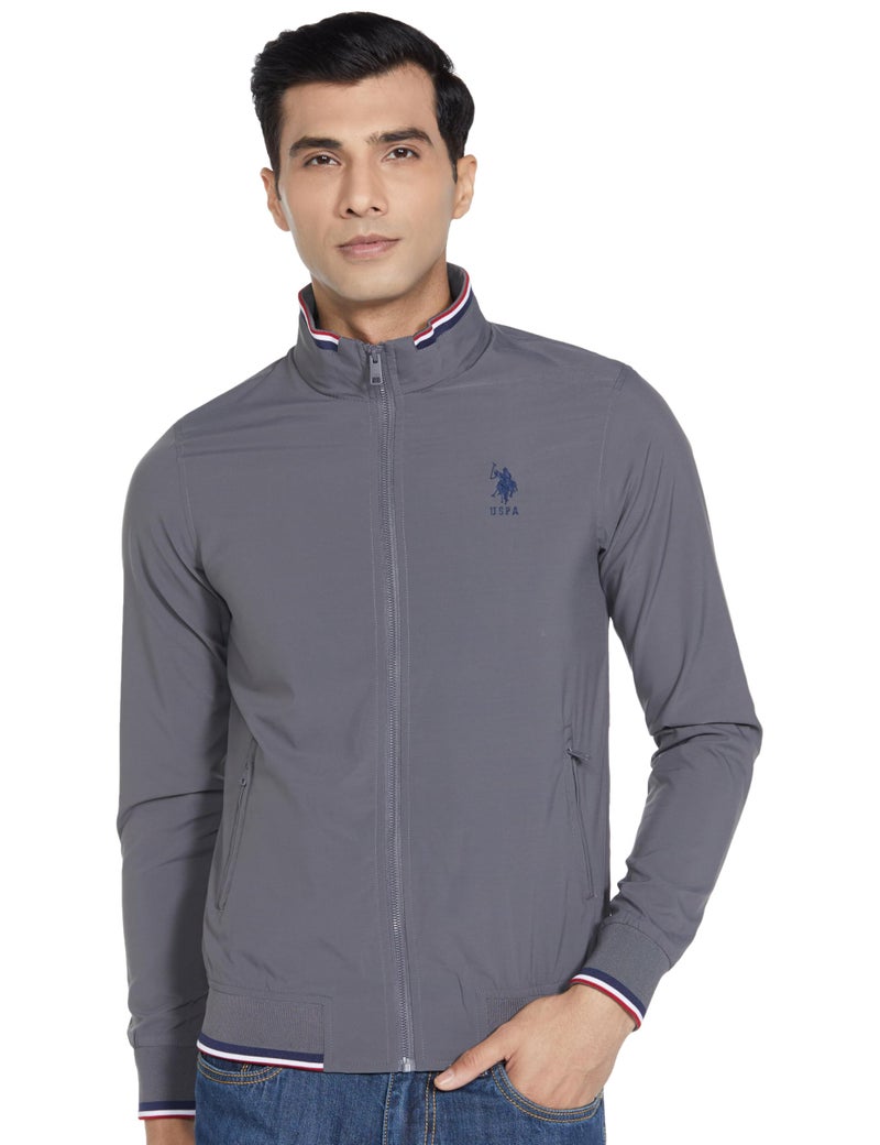 U.S. POLO ASSN. Solid Casual Jacket for Men - Regular Fit, Long Sleeves Mens Jacket - S, Grey - Image 5