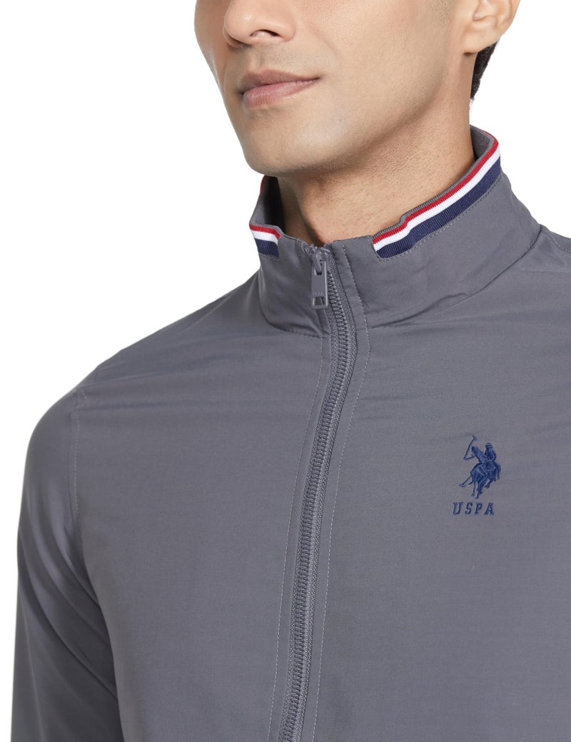 U.S. POLO ASSN. Solid Casual Jacket for Men - Regular Fit, Long Sleeves Mens Jacket - S, Grey - Image 3