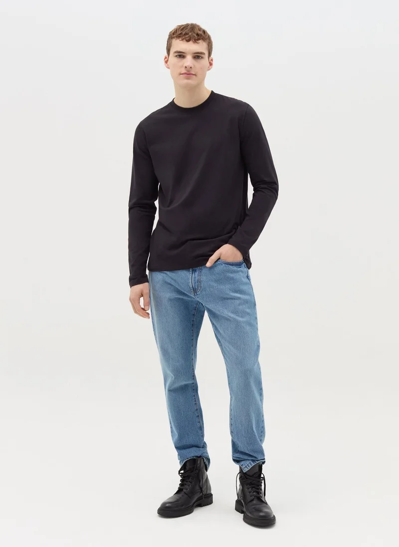 Ovs Long-Sleeved T-Shirt In Stretch Cotton