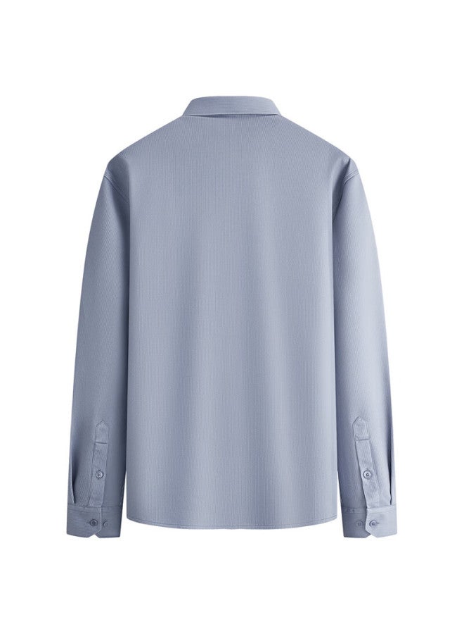 Septwolves Men's Warm Printed Striped Long Sleeve Shirt Fleece Lined Thermal Business Casual Commuter Base Shirt