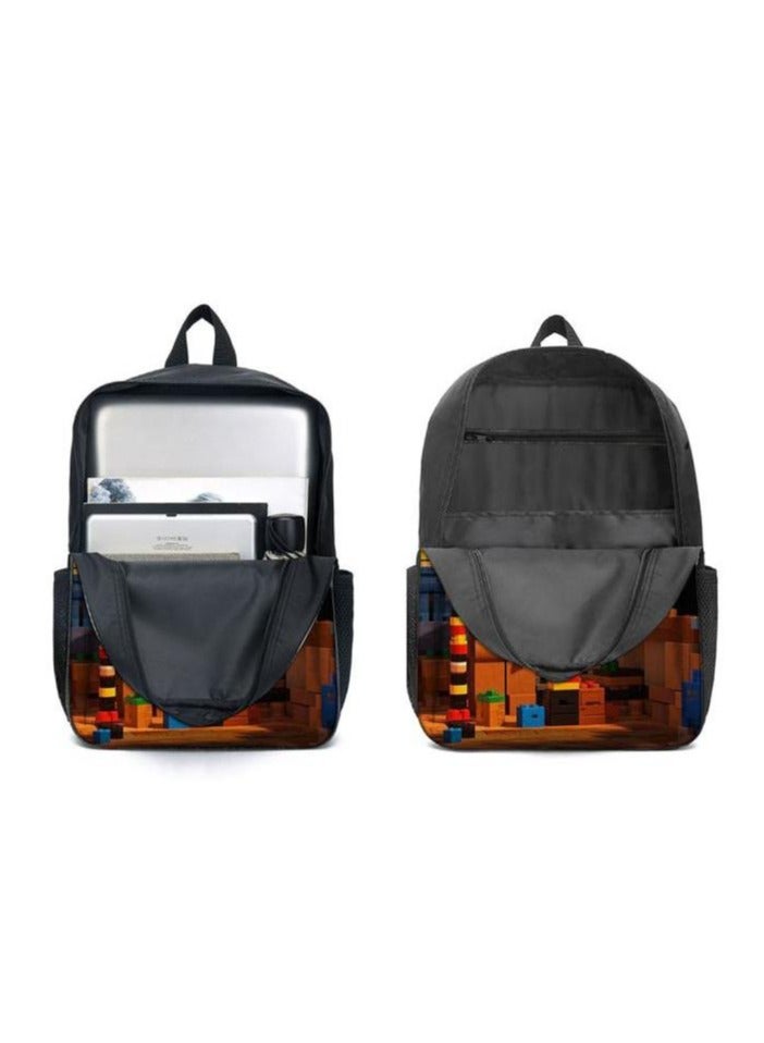 Cartoon three-piece schoolbag with front pocket - 454  - Image 4