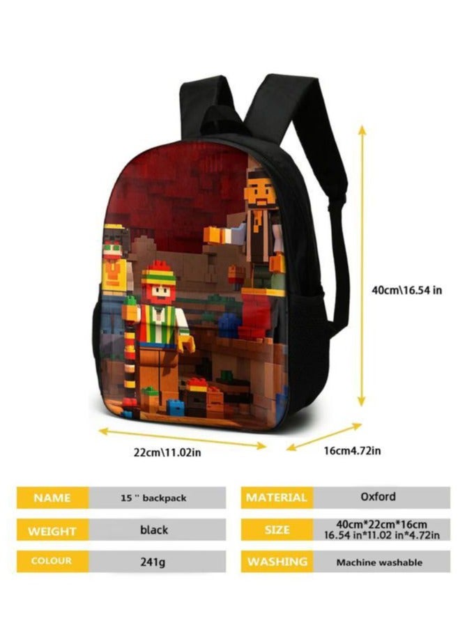 Cartoon three-piece schoolbag with front pocket - 454  - Image 5