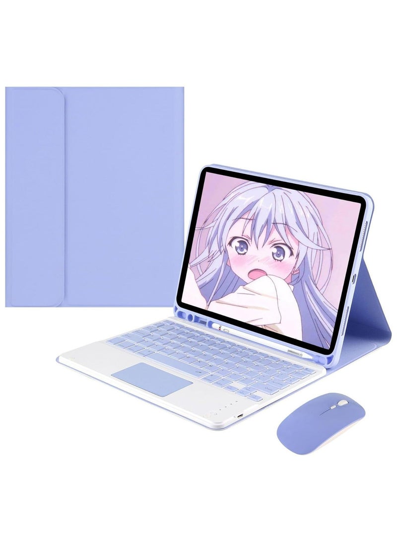 Keyboard Case Compatible with iPad Air 13 Inch (M2) 2024, With Mouse Color Bluetooth Detachable Touch Cover for