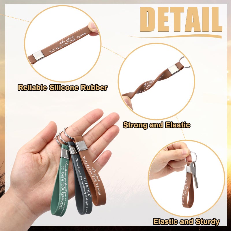 Nosiny 30 Pcs Employee Appreciation Gift Bulk Thank You Inspirational Keychain for Women Coworker Team Office Staff Volunteer(Boho Colors) - Image 2