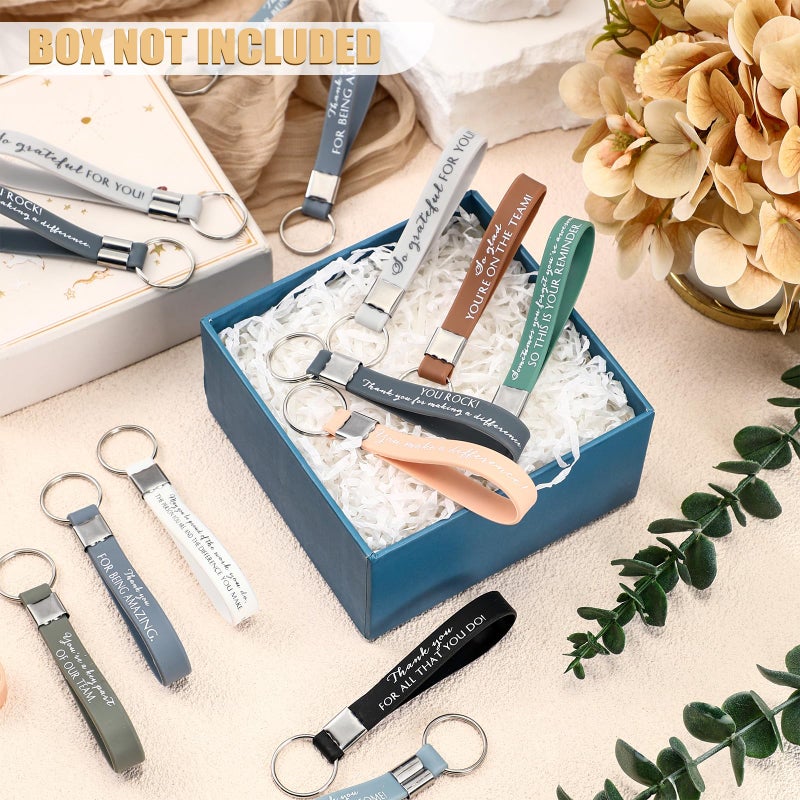 Nosiny 30 Pcs Employee Appreciation Gift Bulk Thank You Inspirational Keychain for Women Coworker Team Office Staff Volunteer(Boho Colors) - Image 4