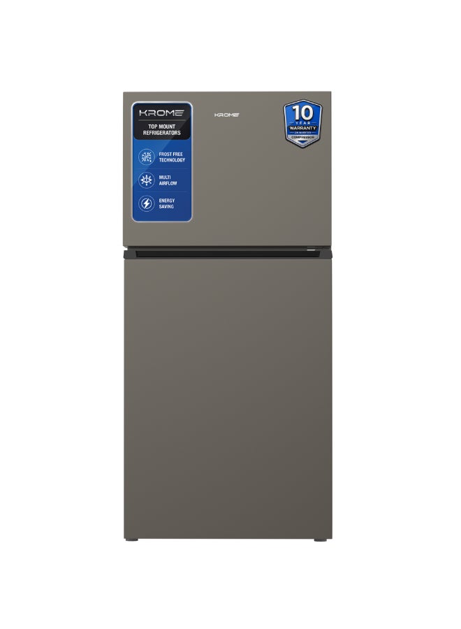 كروم ثلاجة كروما 700 لتر ذات بابين 538 لتر صافي | ضاغط ذكي عاكس | نظام تبريد بتدفق هواء 360° | تقنية عدم تجمد كاملة | وظيفة التجميد السريع | كفاءة في استهلاك الطاقة، فضي داكن | KR-RFF700TI - Image 1