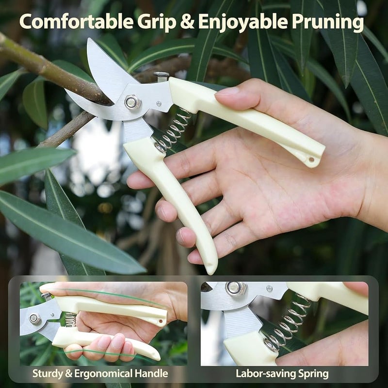 Lonimia 2PCS Gardening Scissor, Plant Home Scissors with Sharp Stainless Steel Blade, Branch Trimmer Flower Leaf Wood Garden Pruning Shears - Image 2