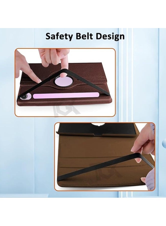 Rotating Case for Samsung Galaxy Tab S9 FE 5G 10.9 Inch/S9 11 Inch 2023 360 Degree Stand Cover Auto Sleep/Wake (Brown) - Image 4