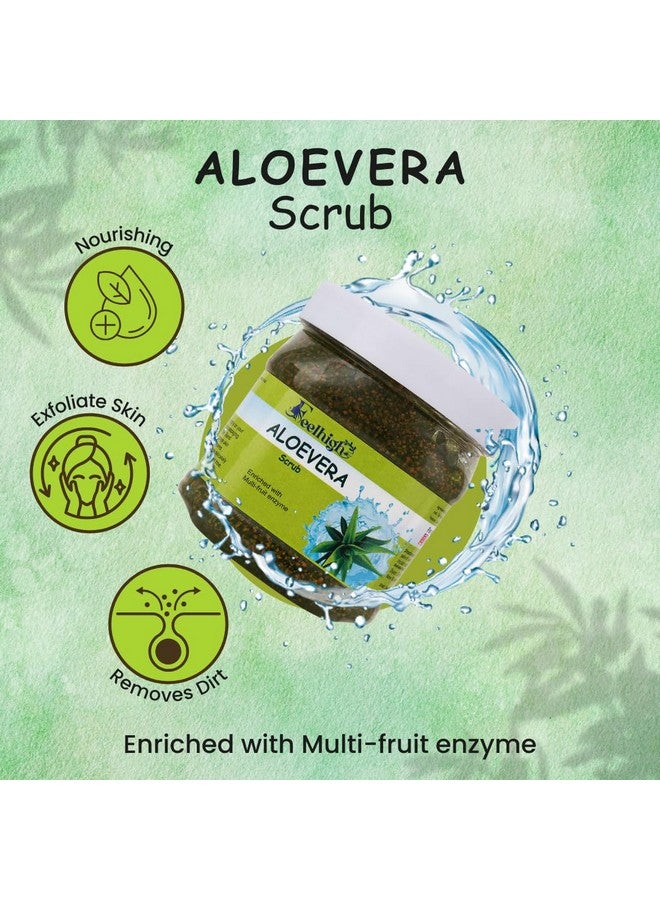 FEELHIGH جل الصبار مقشر مدعم بإنزيمات الفواكه المتعددة ومستخلص الصبار يساعد على تنعيم البشرة وإزالة الأوساخ 500 مل للرجال والنساء - Image 2