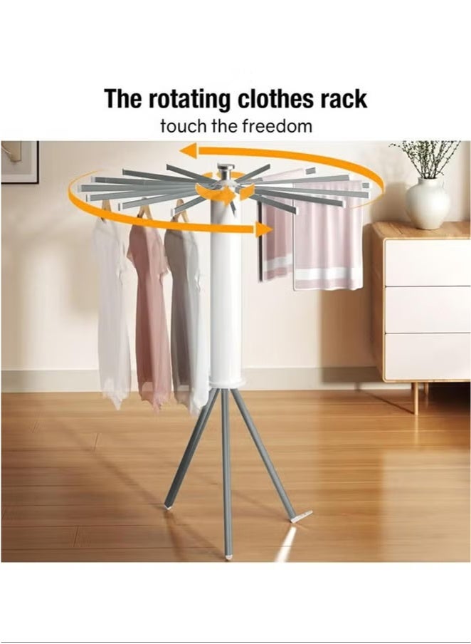 XiuWoo Stowable folding clothes dryer stand,high-quality aluminum alloy clothes drying rack floor pole single layer  - Image 3